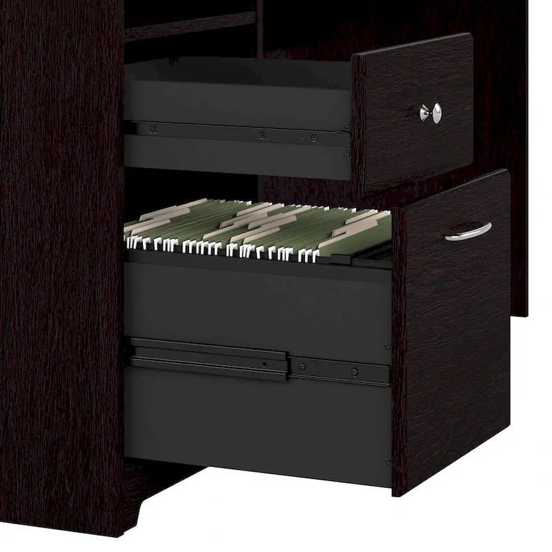72W L-shaped Computer Desk with Hutch and Drawers
