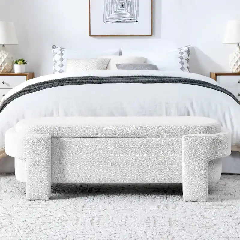 Chenille Upholstered Storage Bench with Turned Legs for Elegant Spaces