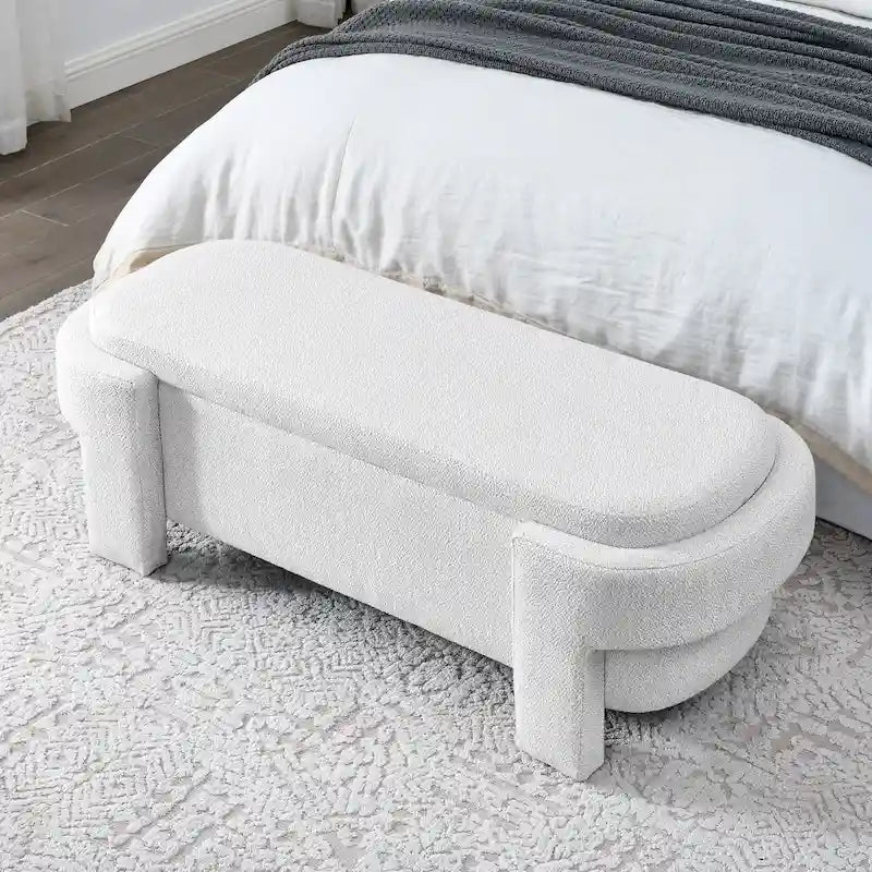 Chenille Upholstered Storage Bench with Turned Legs for Elegant Spaces