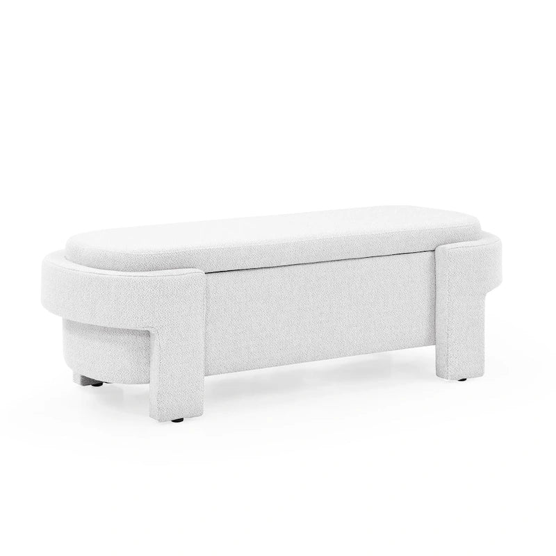 Chenille Upholstered Storage Bench with Turned Legs for Elegant Spaces