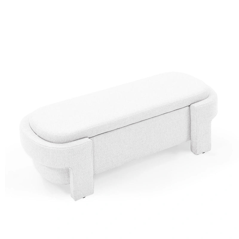 Chenille Upholstered Storage Bench with Turned Legs for Elegant Spaces