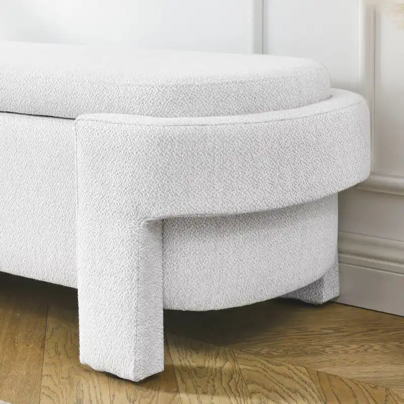 Chenille Upholstered Storage Bench with Turned Legs for Elegant Spaces