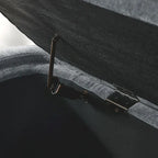 Mit Chenille bezogene Sitzbank mit gedrechselten Beinen für elegante Räume