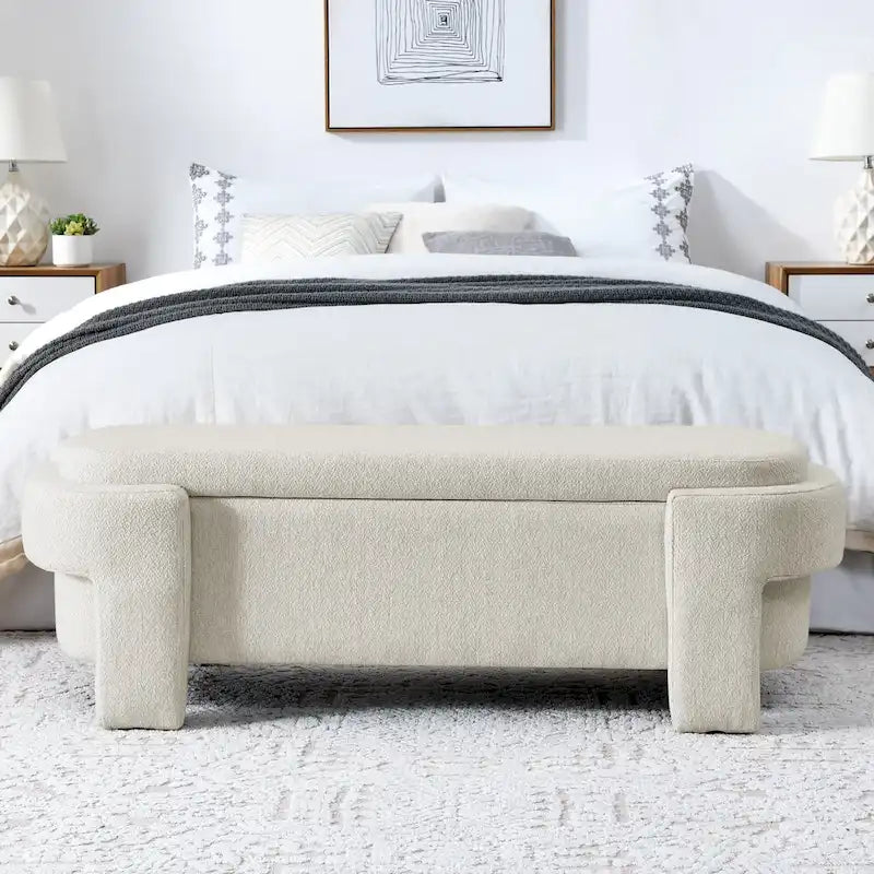 Chenille Upholstered Storage Bench with Turned Legs for Elegant Spaces