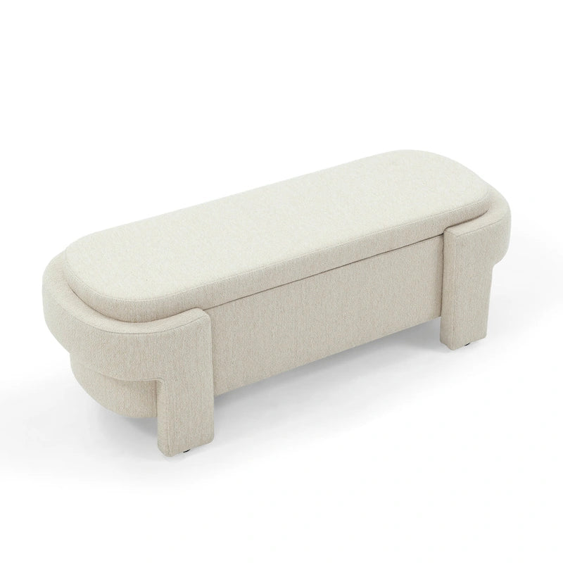 Chenille Upholstered Storage Bench with Turned Legs for Elegant Spaces