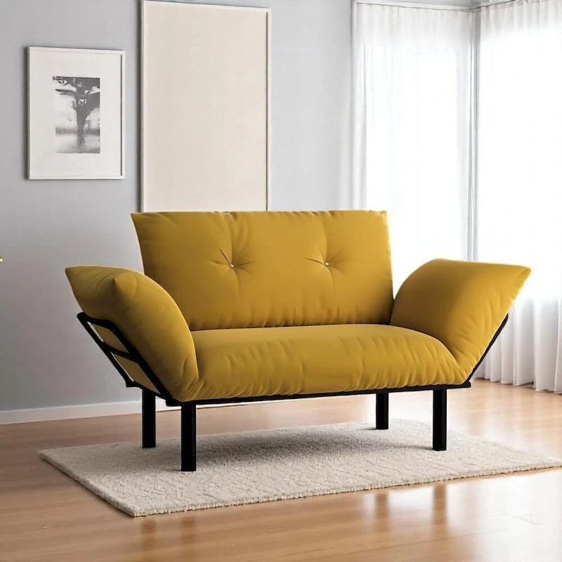Metal Frame Loveseat With Removable Cushions