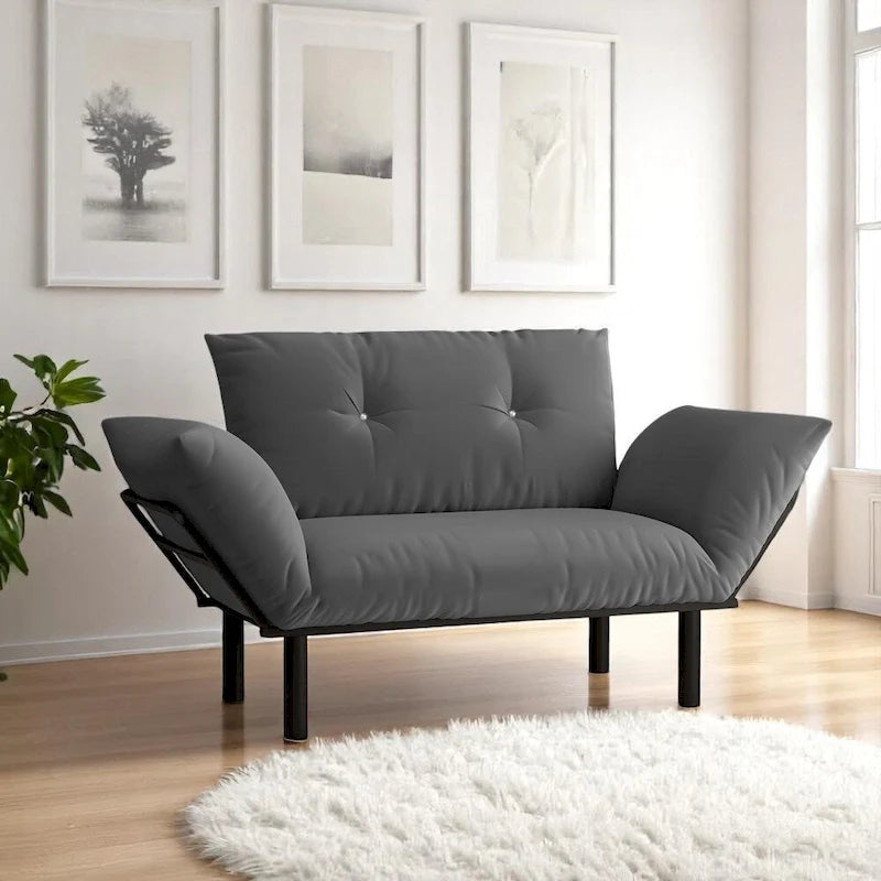 Metal Frame Loveseat With Removable Cushions