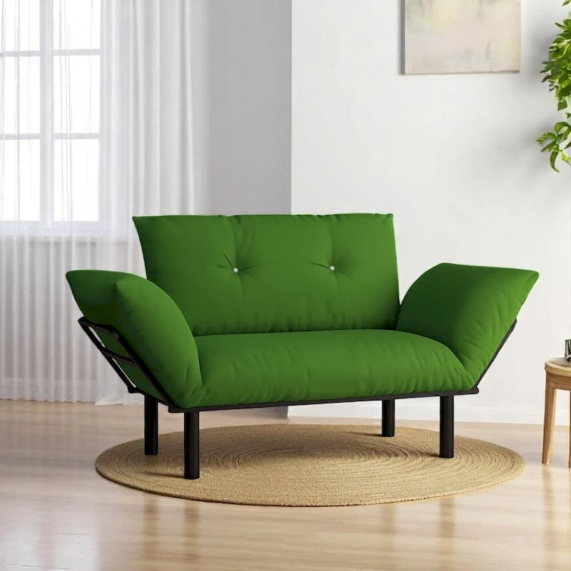 Metal Frame Loveseat With Removable Cushions