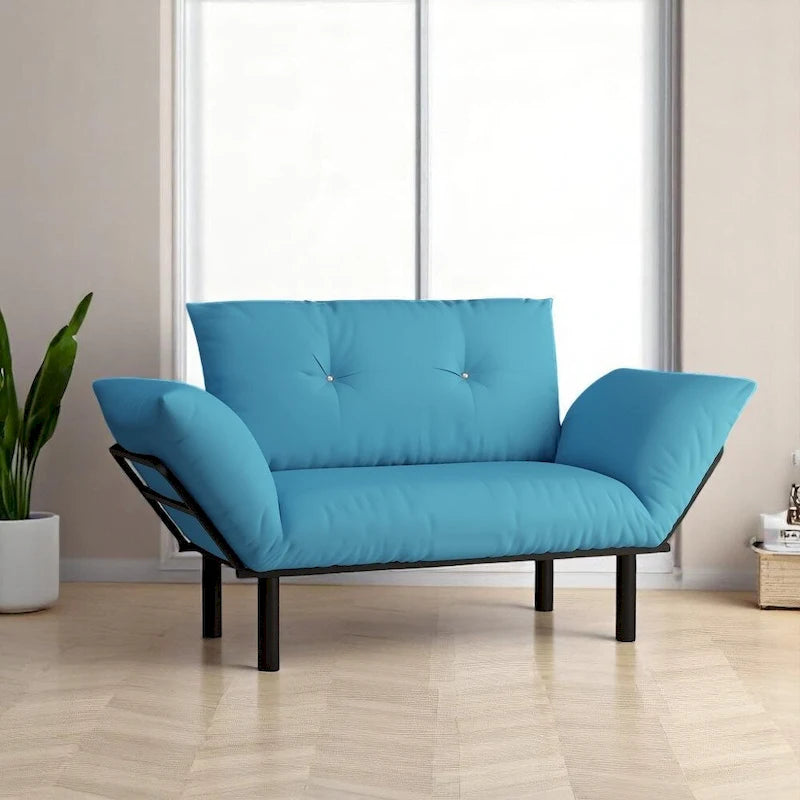 Metal Frame Loveseat With Removable Cushions