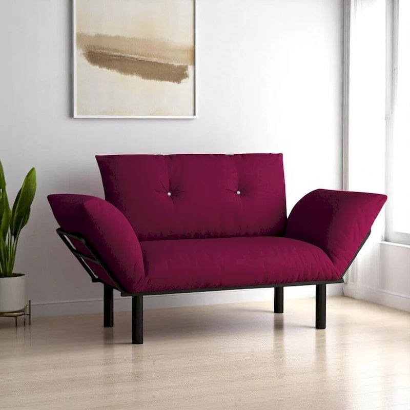 Metal Frame Loveseat With Removable Cushions