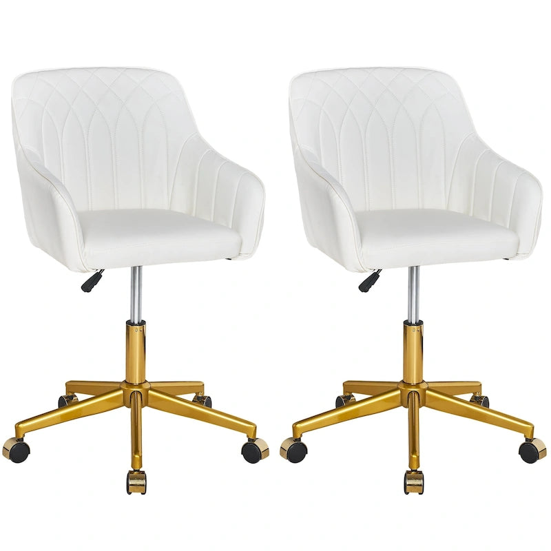 Modern Home Office Chairs Height Adjustable 360 Swivel Task Chair with Metal Base