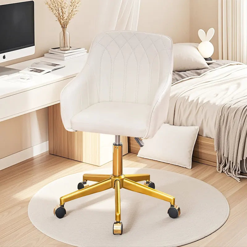 Modern Home Office Chairs Height Adjustable 360 Swivel Task Chair with Metal Base
