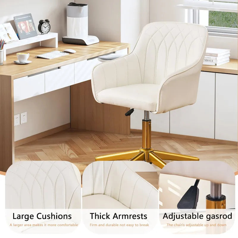 Modern Home Office Chairs Height Adjustable 360 Swivel Task Chair with Metal Base