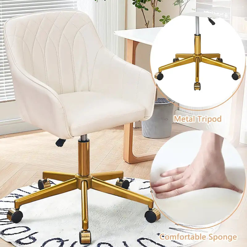 Modern Home Office Chairs Height Adjustable 360 Swivel Task Chair with Metal Base
