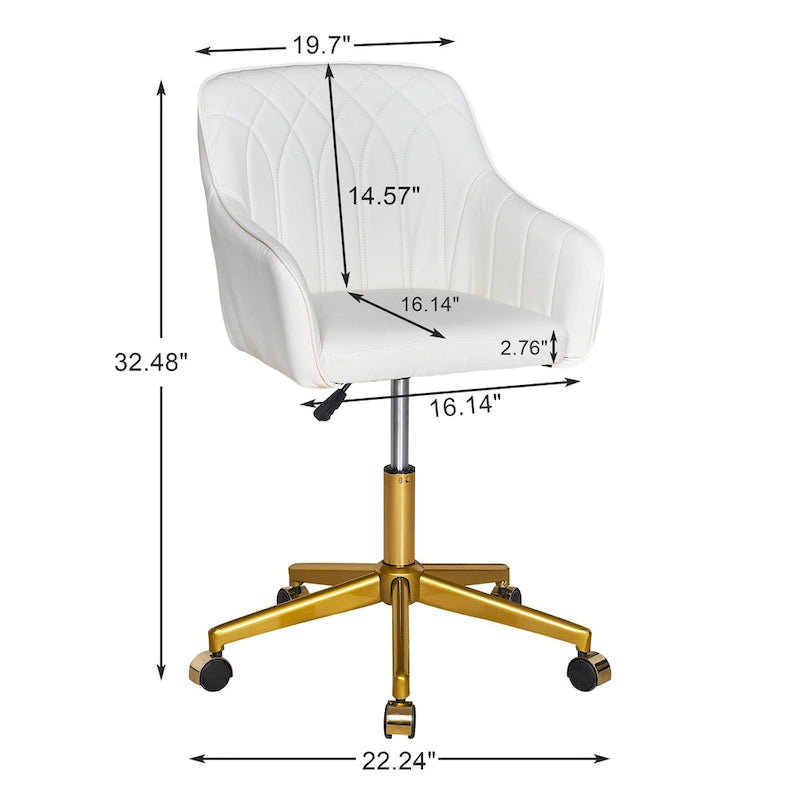 Modern Home Office Chairs Height Adjustable 360 Swivel Task Chair with Metal Base