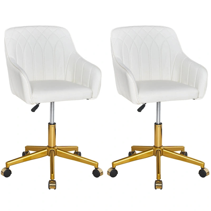 Modern Home Office Chairs Height Adjustable 360 Swivel Task Chair with Metal Base