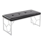 Panca con struttura dorata imbottita in similpelle