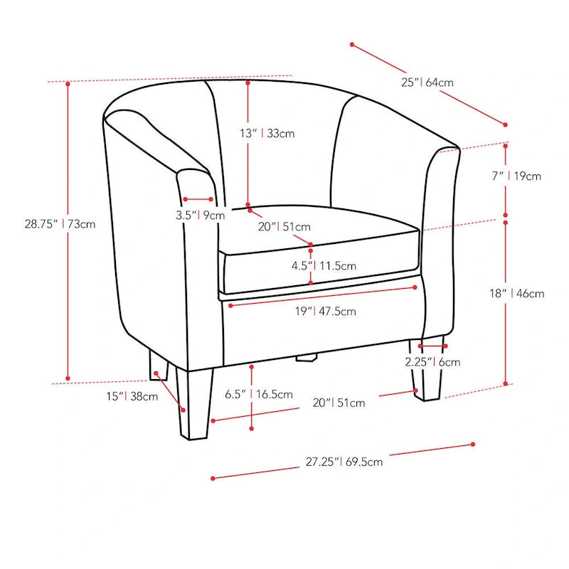 Velvet Upholstered Tub Chair