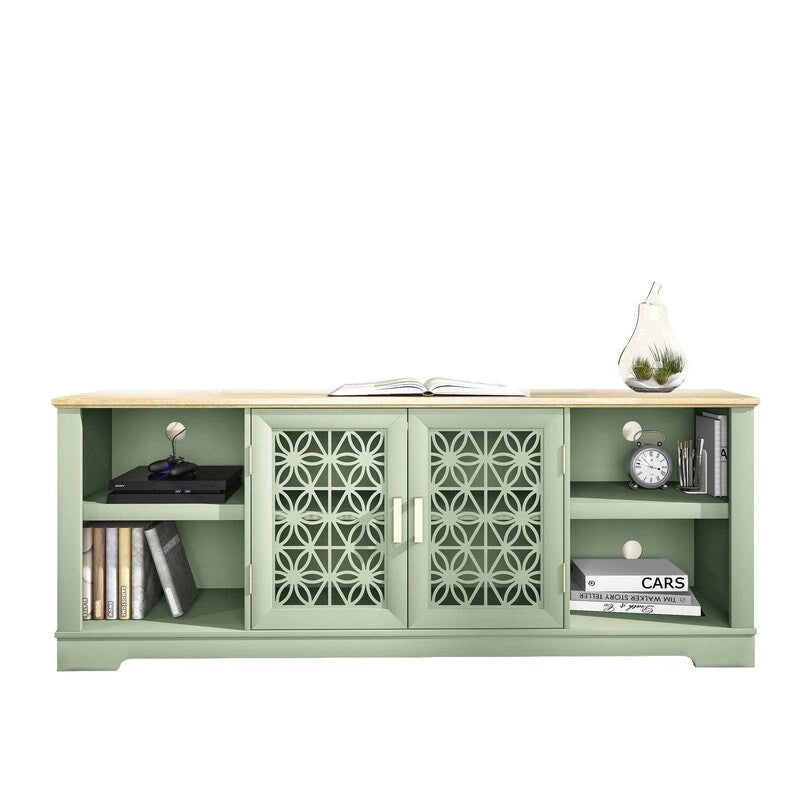 70 in. Decorative Floral Door TV Stand for Tvs up to 82 in.