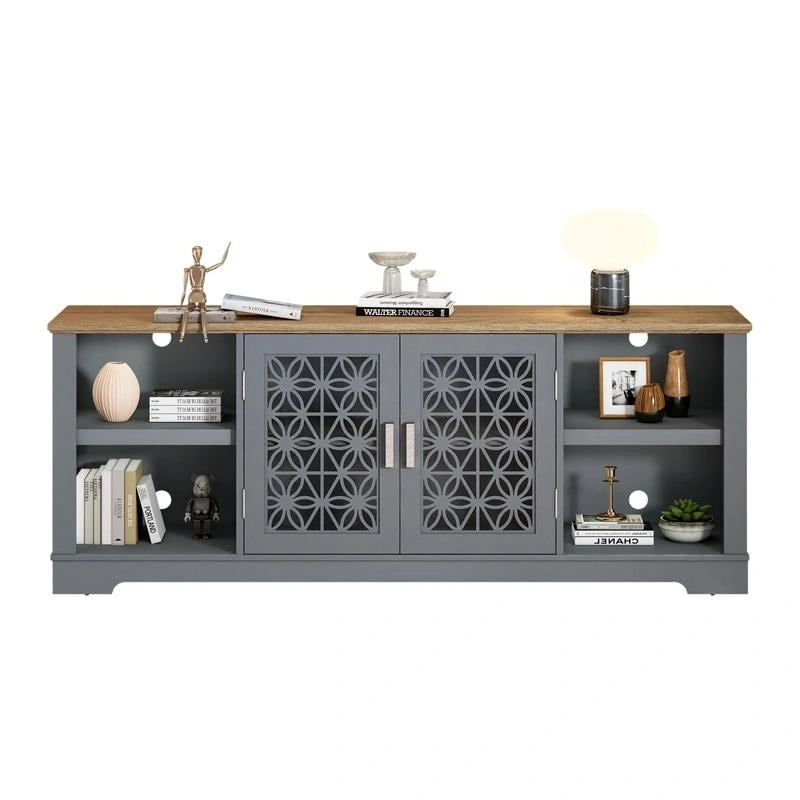 70 in. Decorative Floral Door TV Stand for Tvs up to 82 in.