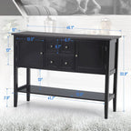 Credenza buffet, mobile contenitore e organizzatore con 4 cassetti