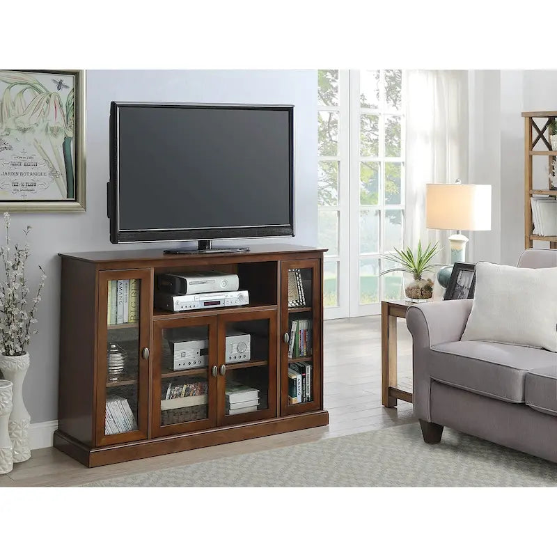Highboy 60 TV Stand with Storage Cabinets and Shelves