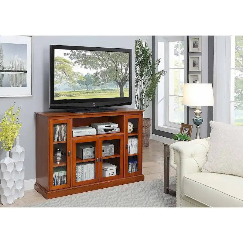 Highboy 60 TV Stand with Storage Cabinets and Shelves