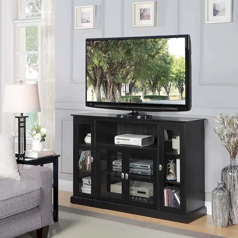 Highboy 60 TV Stand with Storage Cabinets and Shelves