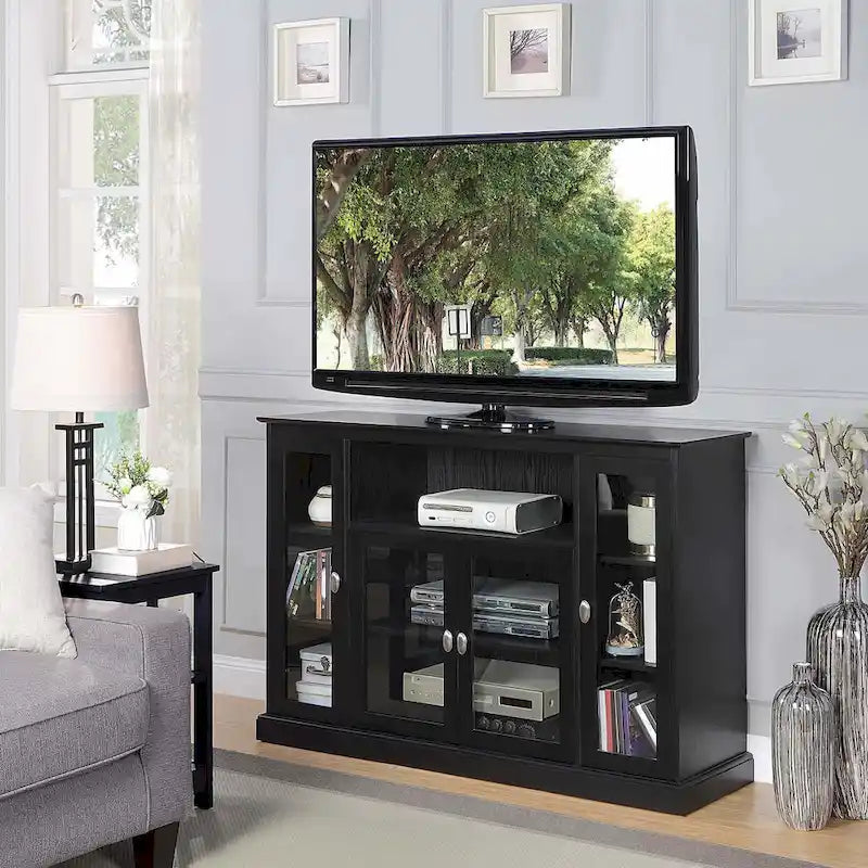 Highboy 60 TV Stand with Storage Cabinets and Shelves