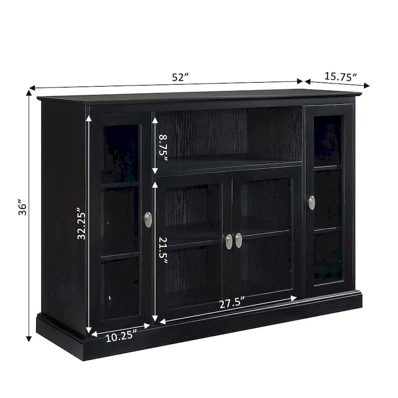 Highboy 60 TV Stand with Storage Cabinets and Shelves