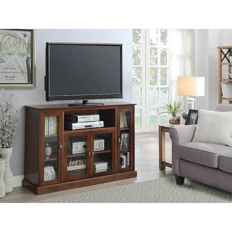 Highboy 60 TV Stand with Storage Cabinets and Shelves