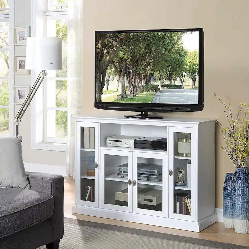 Highboy 60 TV Stand with Storage Cabinets and Shelves