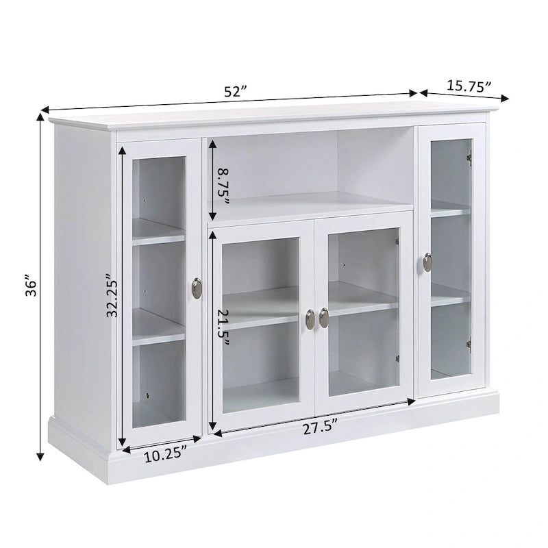 Highboy 60 TV Stand with Storage Cabinets and Shelves