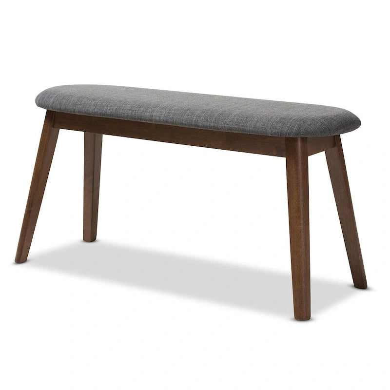 Mid-Century Fabric Upholstered Bench