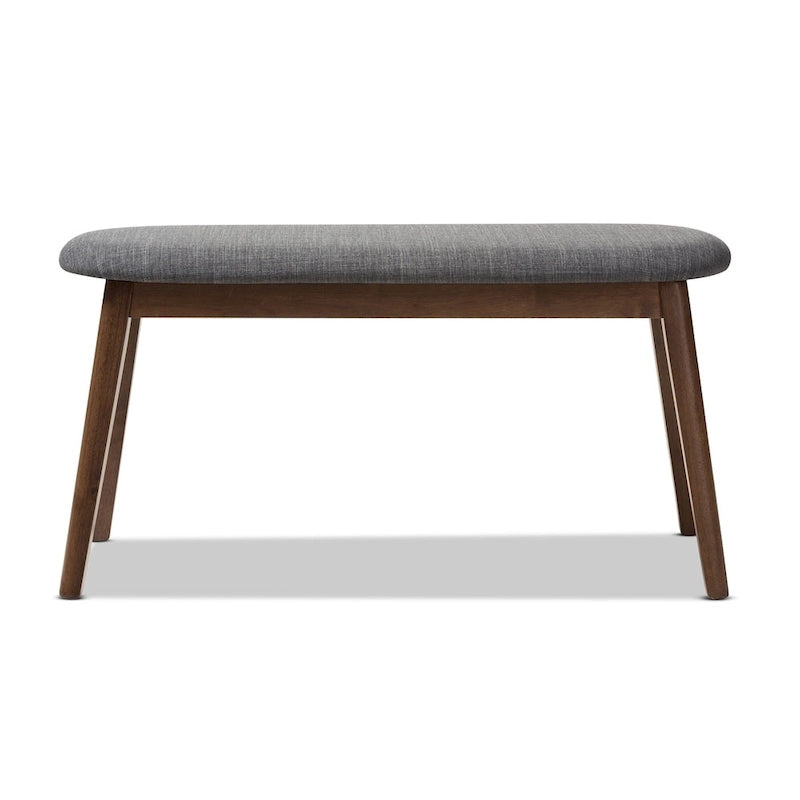 Mid-Century Fabric Upholstered Bench