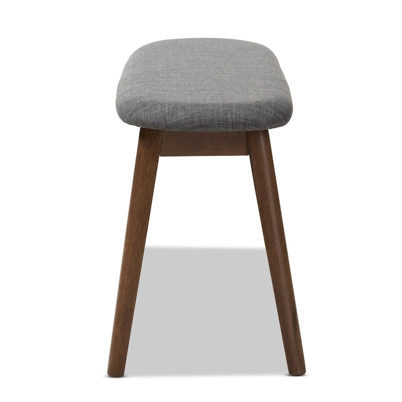 Mid-Century Fabric Upholstered Bench