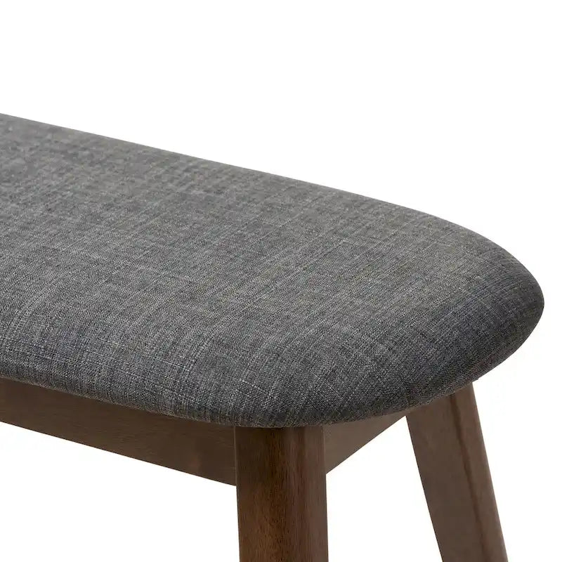Mid-Century Fabric Upholstered Bench