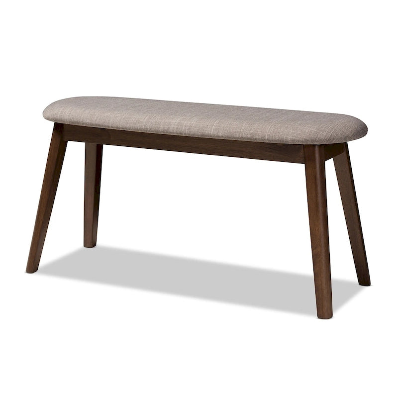 Mid-Century Fabric Upholstered Bench