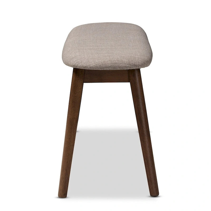 Mid-Century Fabric Upholstered Bench