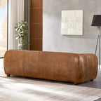 Luxus-Ledersofa im Mid-Century-Modern-Stil
