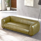 Luxus-Ledersofa im Mid-Century-Modern-Stil