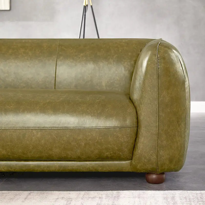 Mid Century Modern Luxury Italian Leather Couch