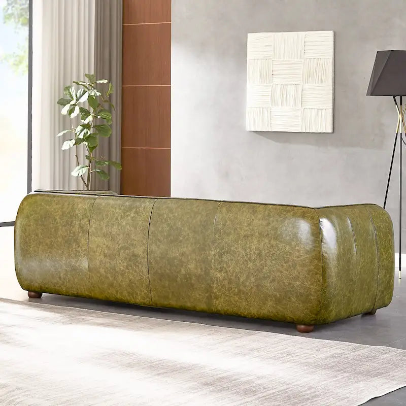 Mid Century Modern Luxury Italian Leather Couch