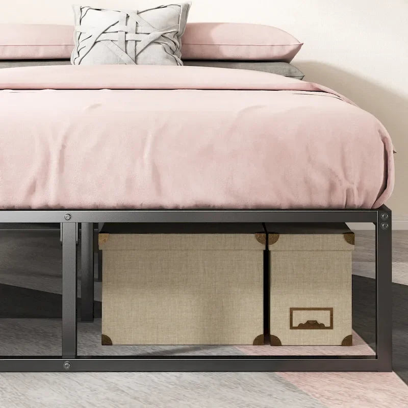 Black Metal 14-inch Platform Bed