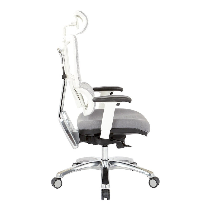 Breathable White Vertical Mesh Office Manager Chair