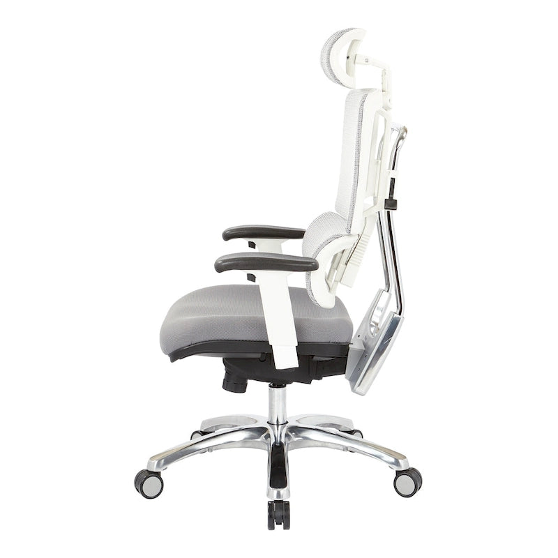 Breathable White Vertical Mesh Office Manager Chair