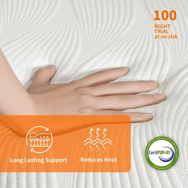 Adjustable Bed Frame - 12 inch Hybrid Memory Foam Mattress
