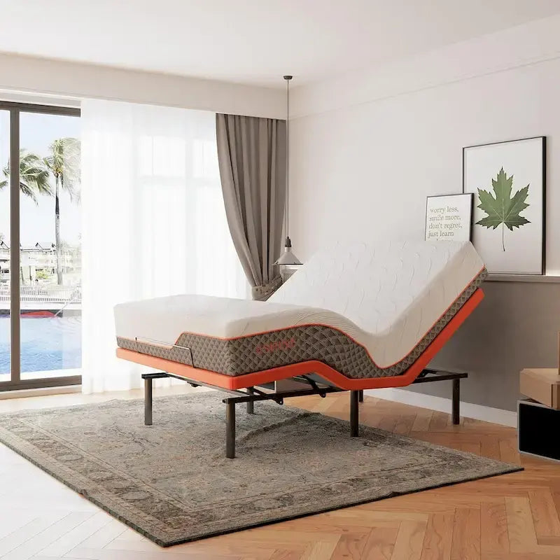 Adjustable Bed Frame - 12 inch Hybrid Memory Foam Mattress
