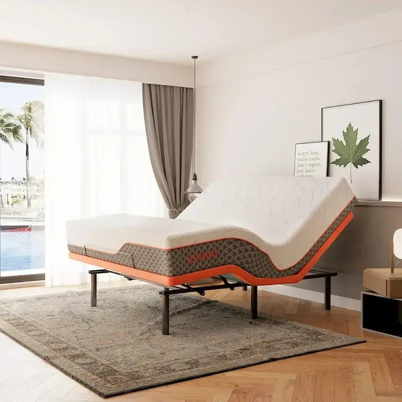 Adjustable Bed Frame - 12 inch Hybrid Memory Foam Mattress