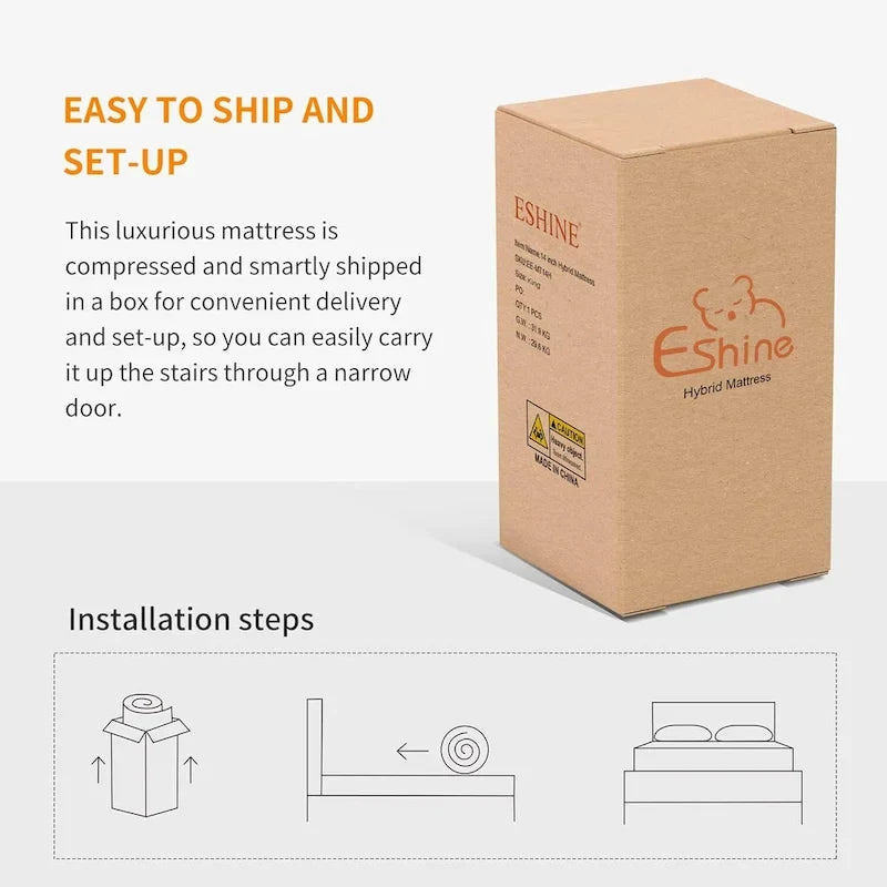 Adjustable Bed Frame - 12 inch Hybrid Memory Foam Mattress